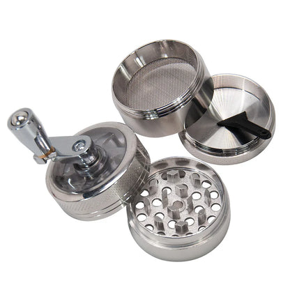 Herb Tobacco Grinder 4 Layers Herb Crusher Machine Herb Spice Mill Grinder Hand Muller Crank Cigar Tobacco Hand Grinder Crusher