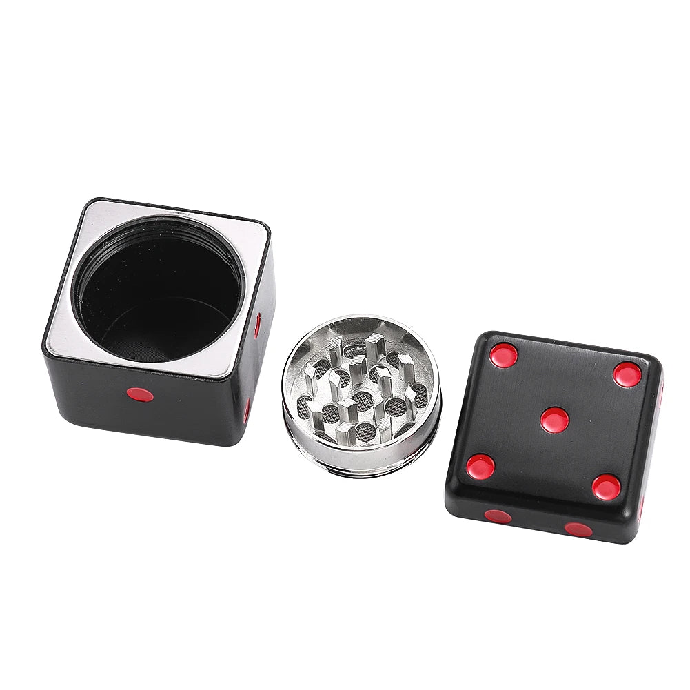 Dice Herb Grinder Herbal Pepper Pot Grass Spice Mill Cutter Metal Crusher Shredder Machine Smoking Accessories Gadgets for Men